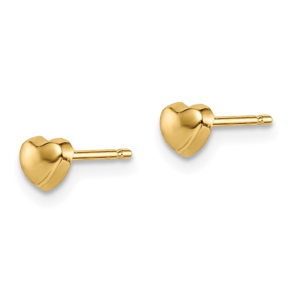 14k Yellow Gold Madi K Children's Kids Girls Jewelry Heart Post Earrings